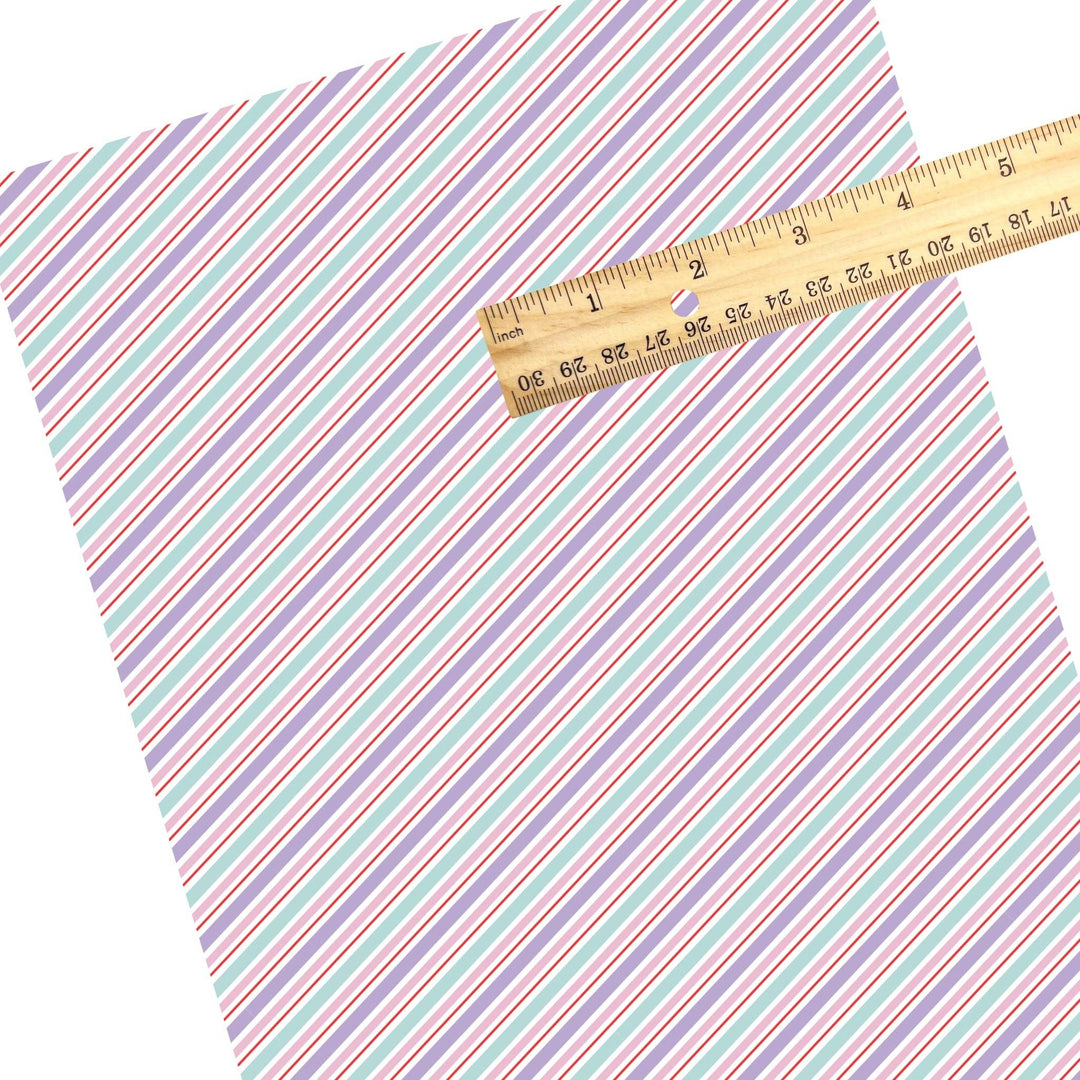 Pastel Peppermint Stripes Faux Leather Sheets