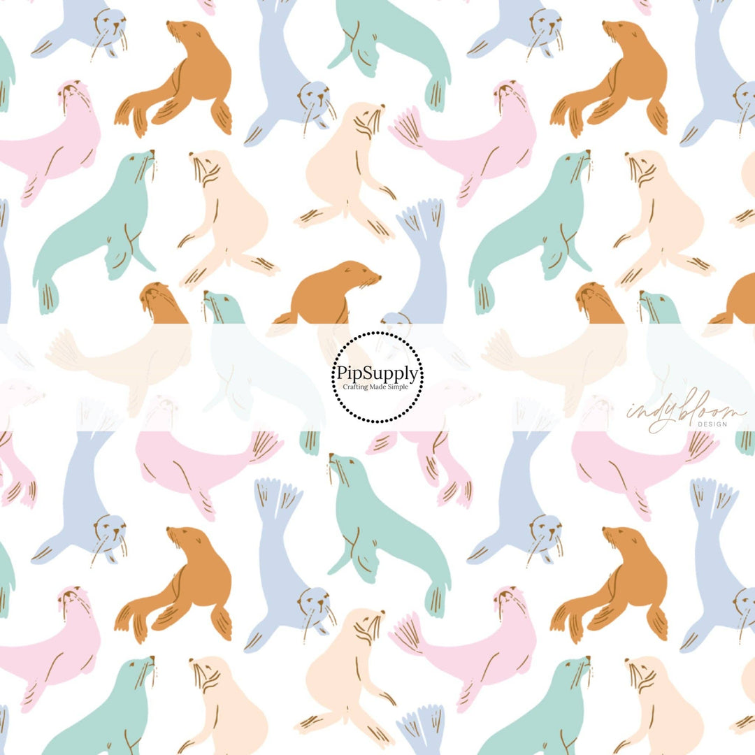 Pastel Multi Seals Hair Bow Strips