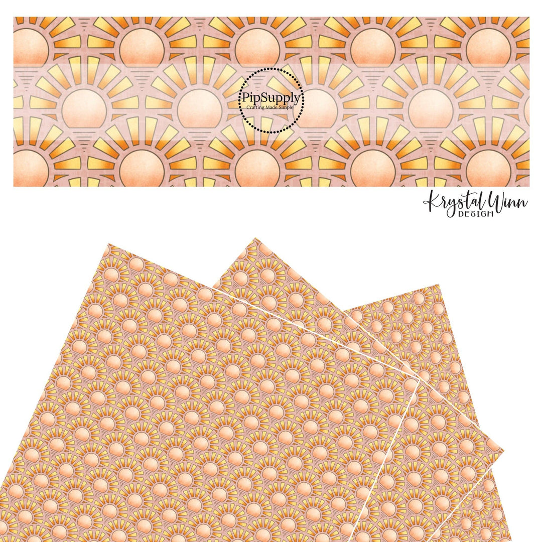 Boho Blush Sunsets Faux Leather Sheets