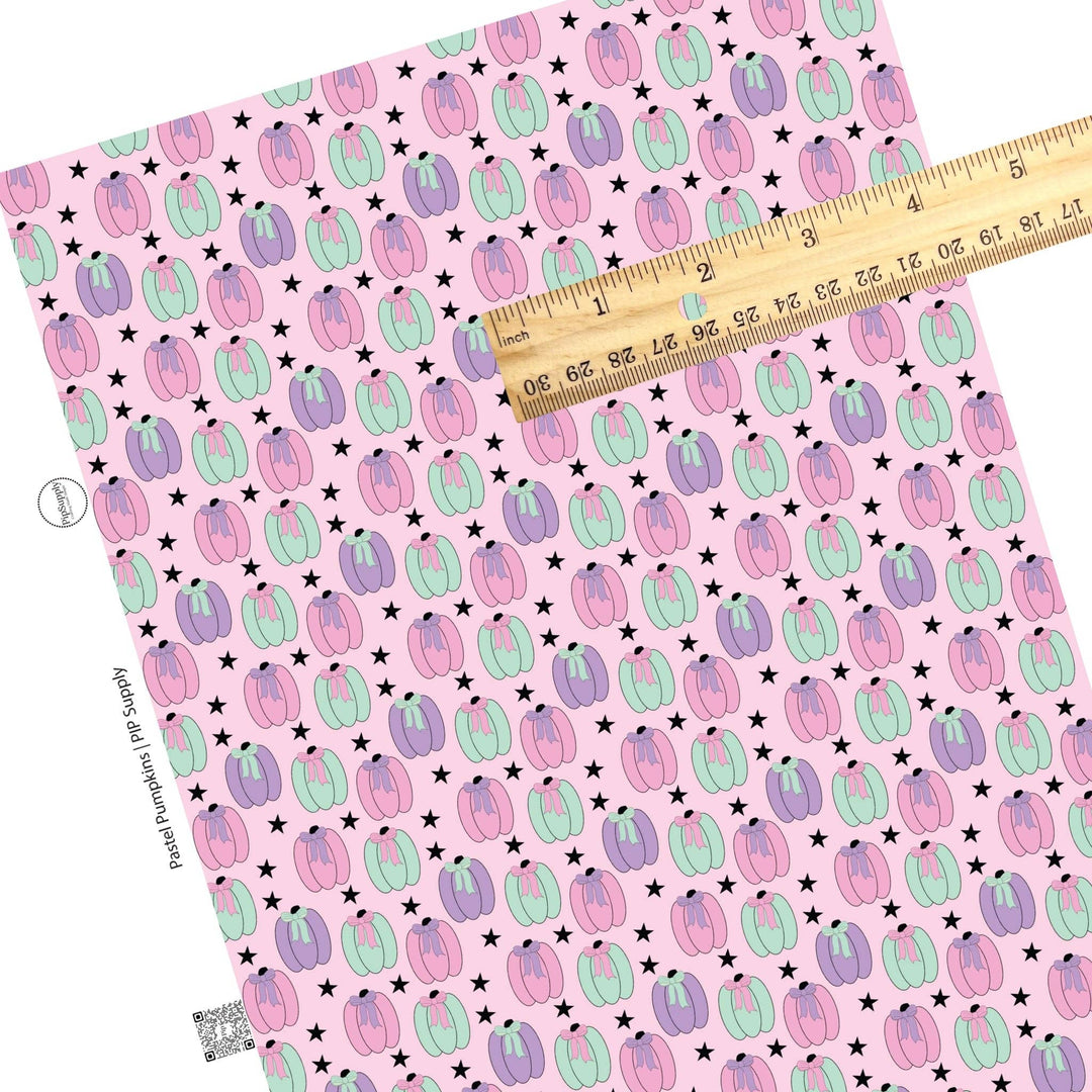Pastel Pumpkins Faux Leather Sheets