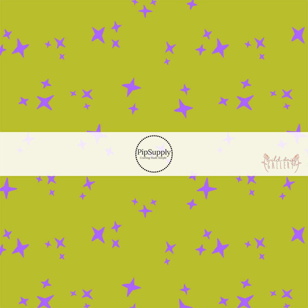 Spooky Stars Slime Green Hair Bow Strips