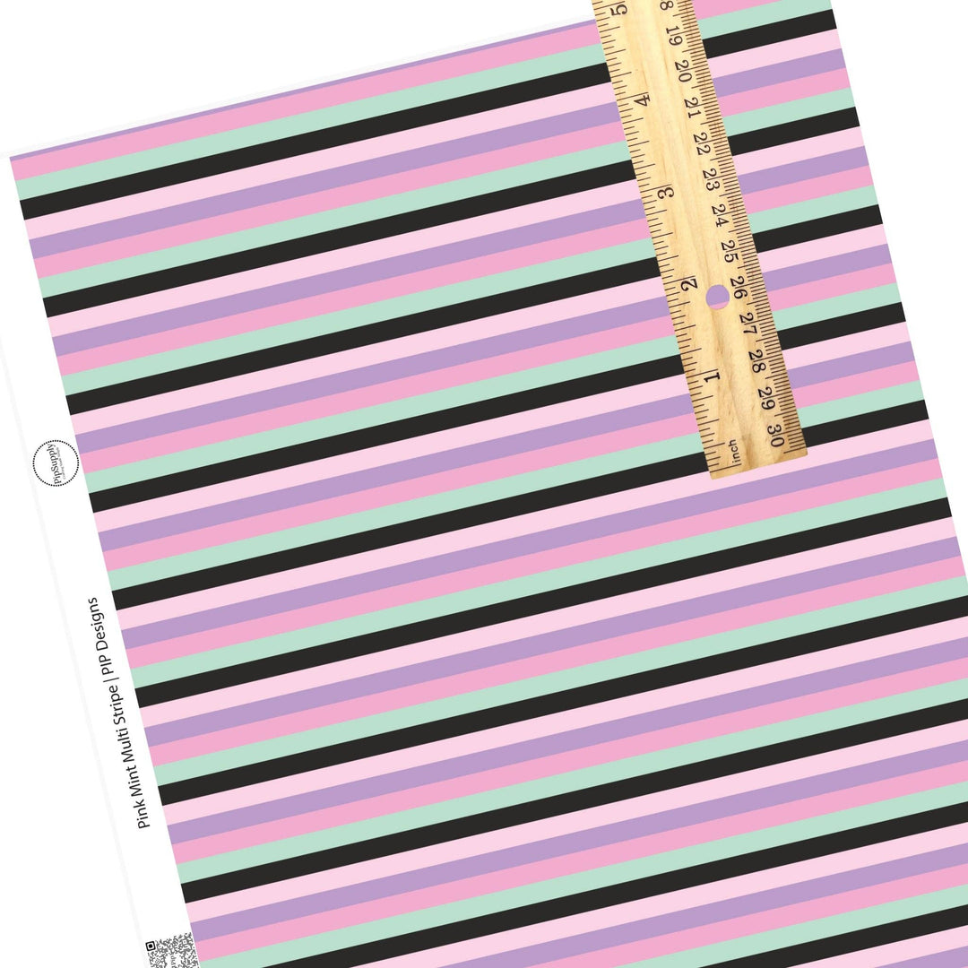 Pink Mint Multi Stripe Faux Leather Sheets