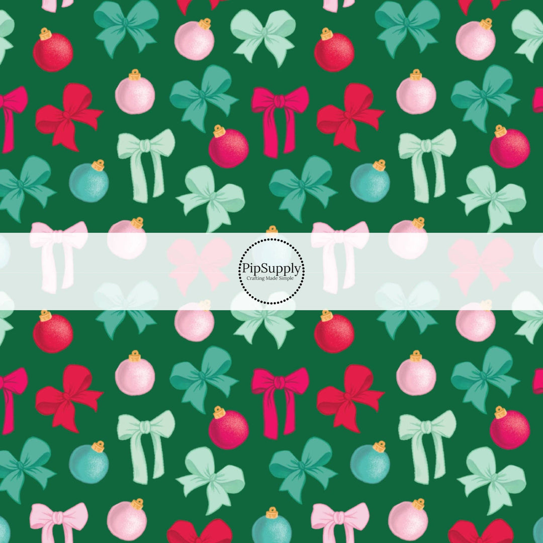 Vintage Bow Ornaments Green Hair Bow Strips