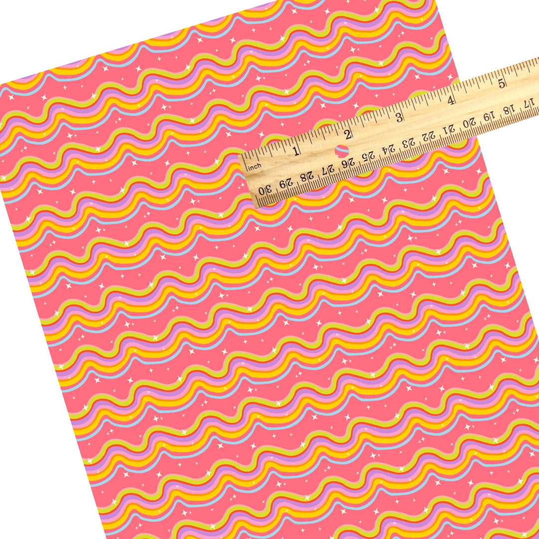 BTS Waves Pink Faux Leather Sheets