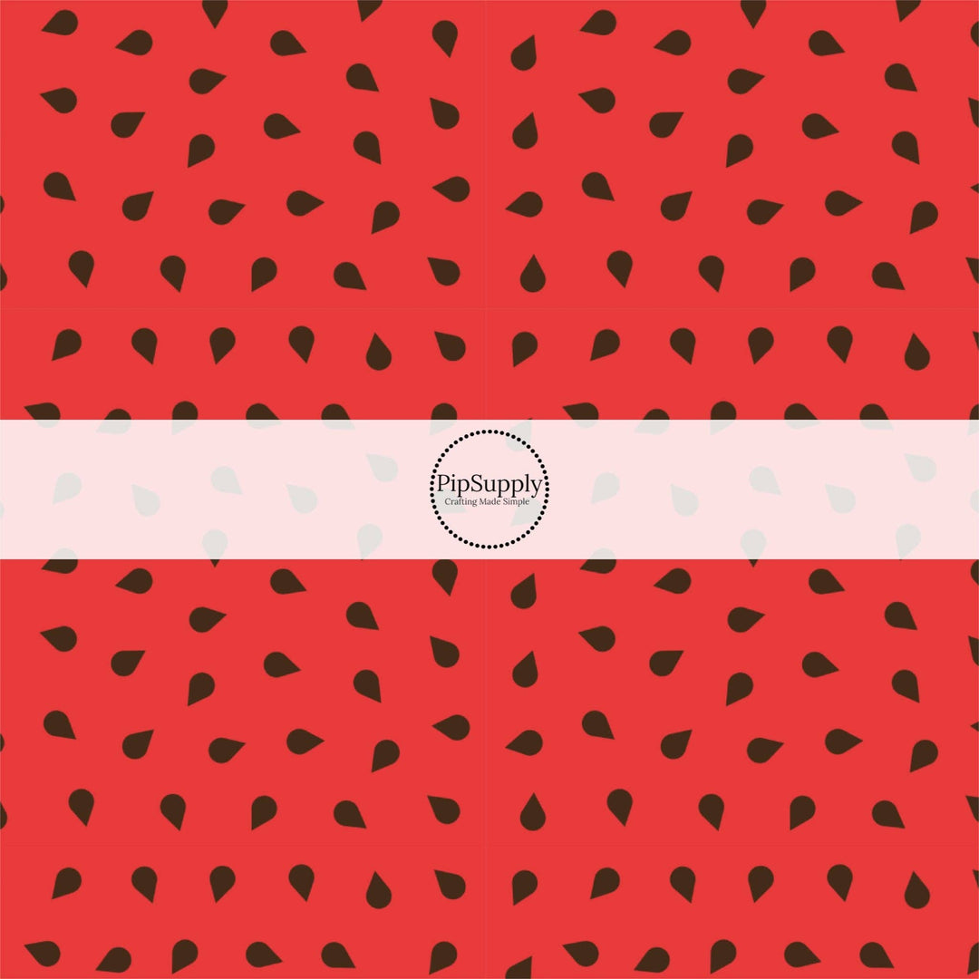 Red Watermelon Seed Hair Bow Strips