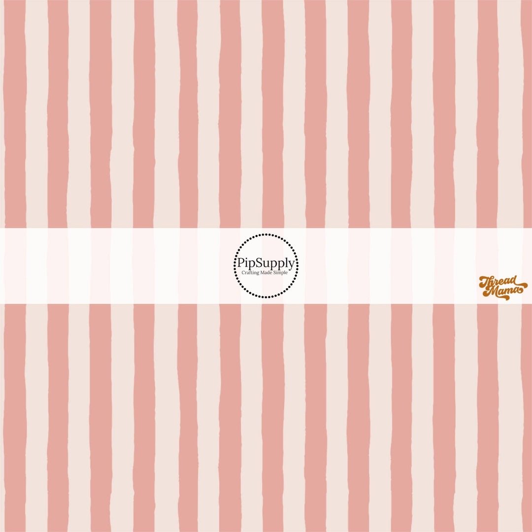 Dusty Rose Beach Stripes Hair Bow Strips
