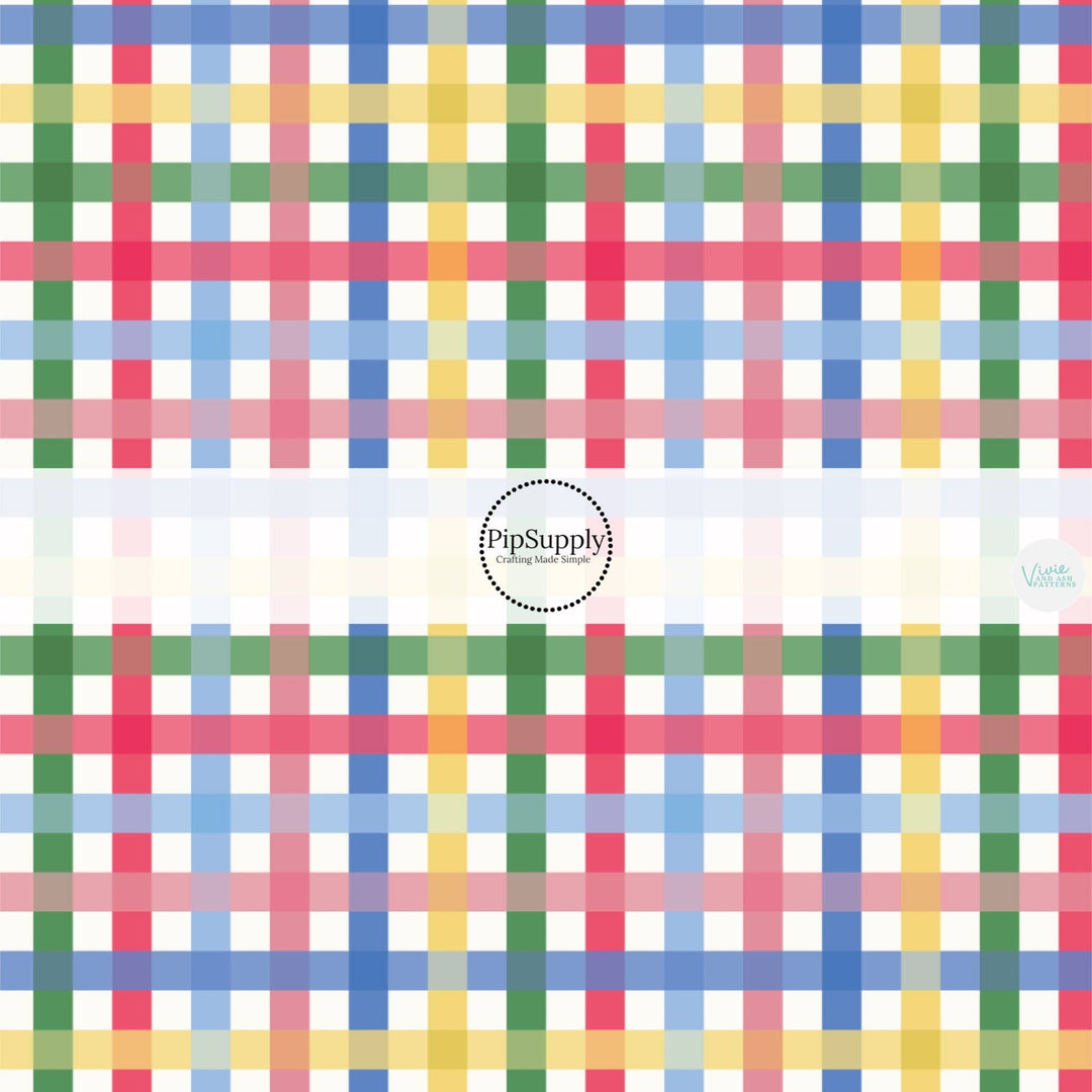 Crayon Pack Plaid Hair Bow Strips