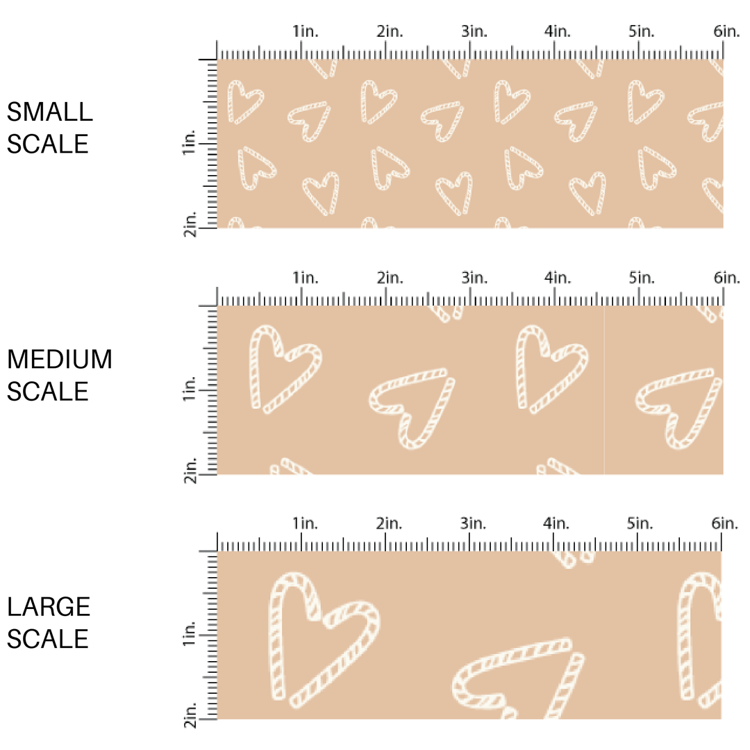 Beige Candy Cane Fabric By The Yard