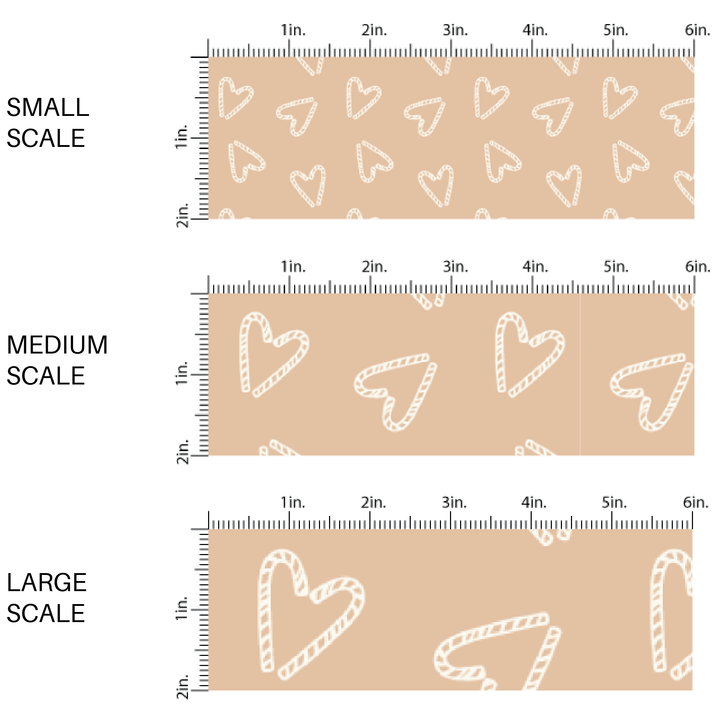 Beige Candy Cane Fabric By The Yard