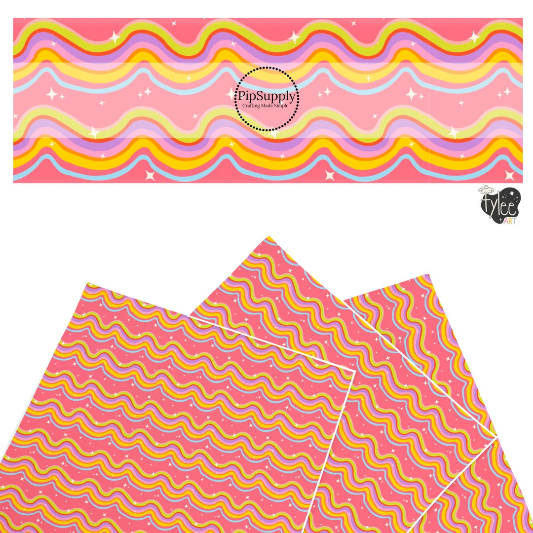 BTS Waves Pink Faux Leather Sheets