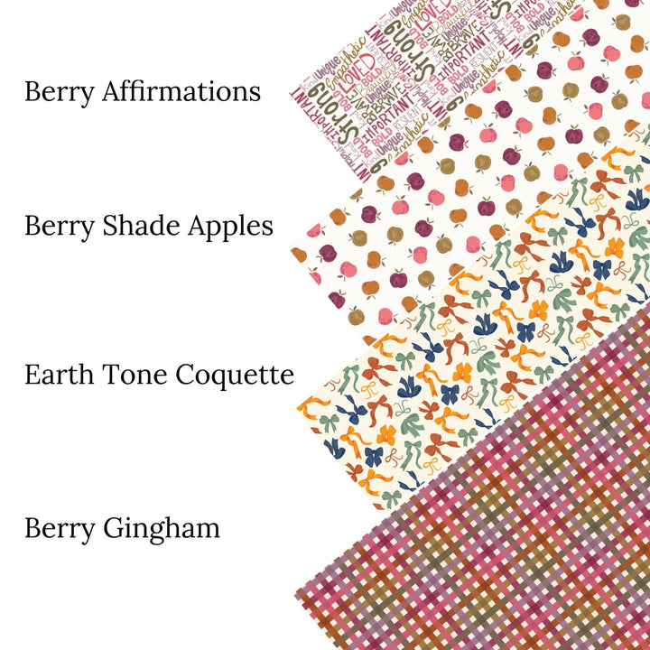 Berry Gingham Faux Leather Sheets