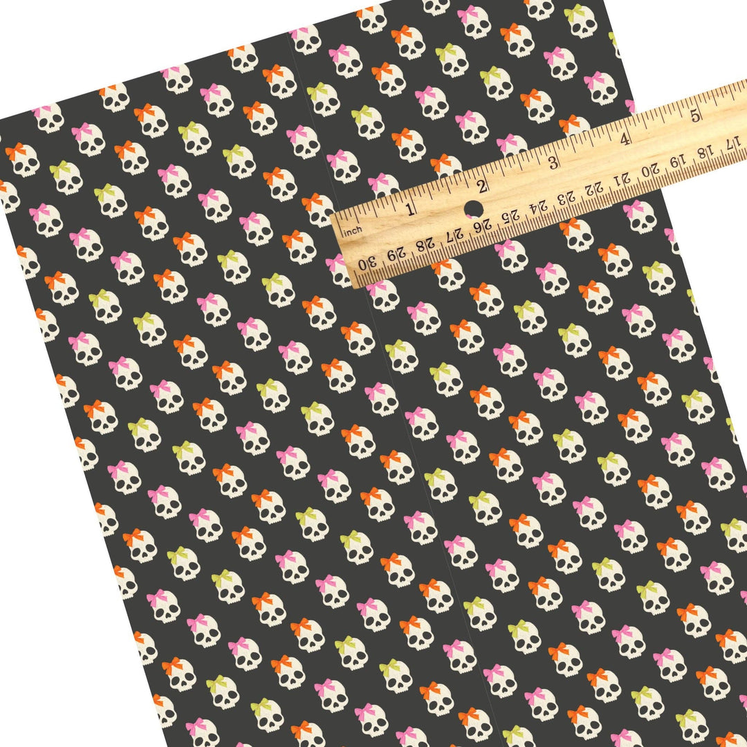 Midnight Bow Skulls Faux Leather Sheets