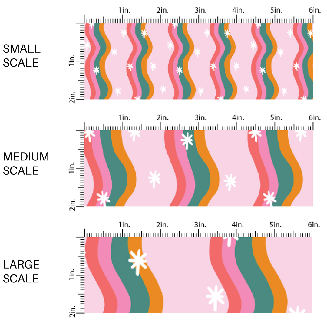Funky Christmas Waves Fabric By The Yard
