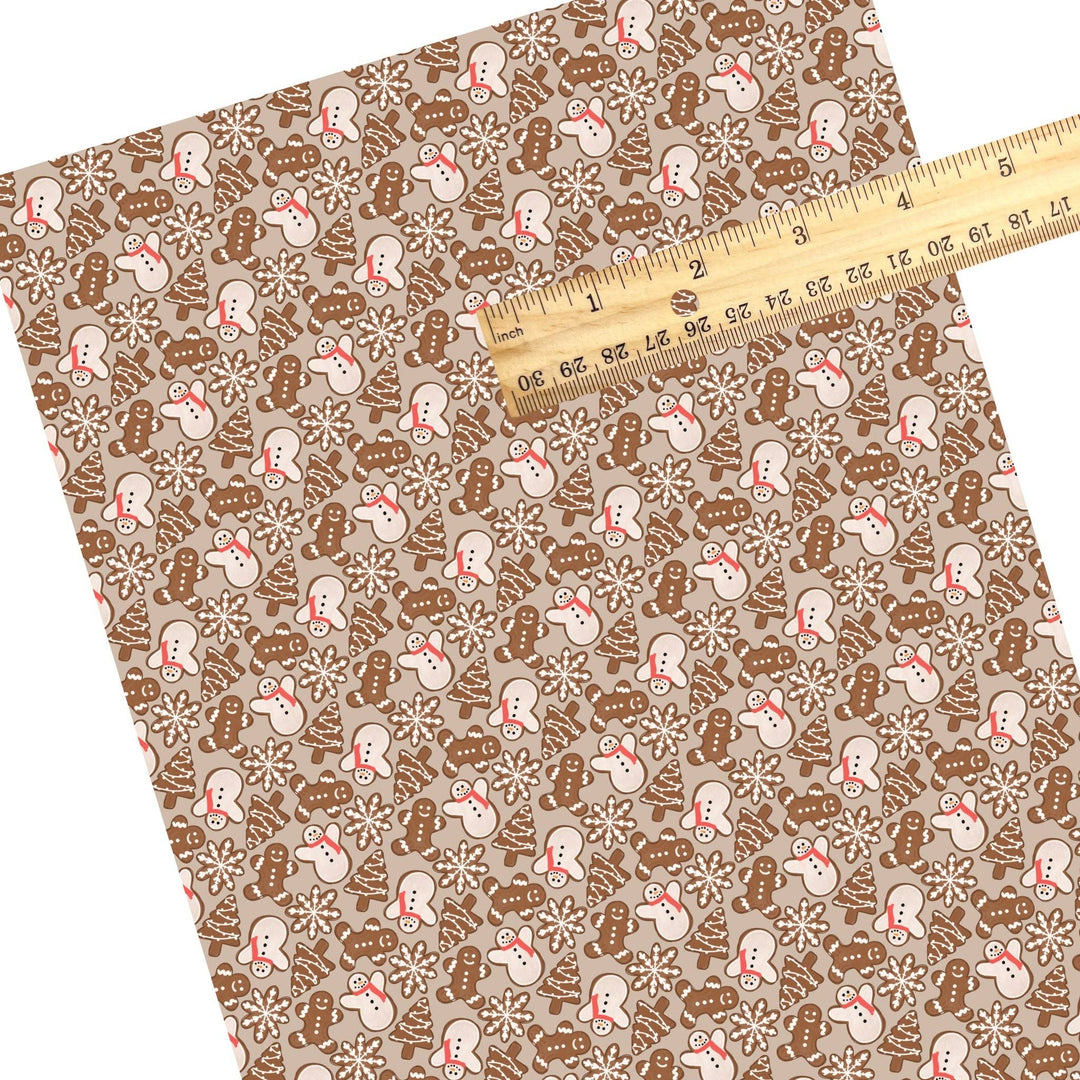 Frosted Gingerbread Treats Faux Leather Sheets