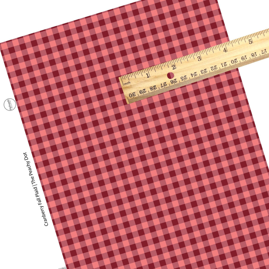 Cranberry Fall Plaid Faux Leather Sheets