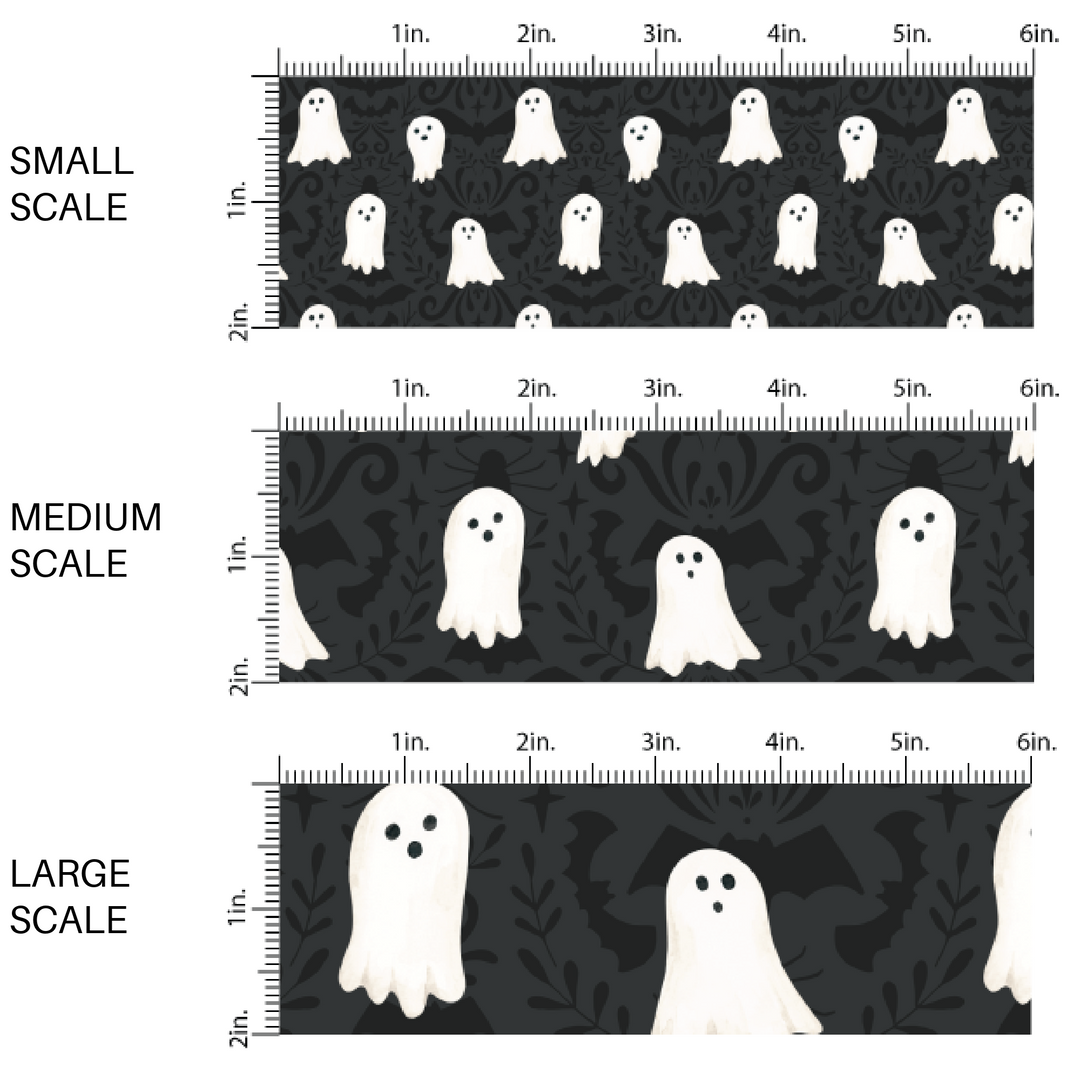 Ghosts on Halloween Shadows Fabric By The Yard
