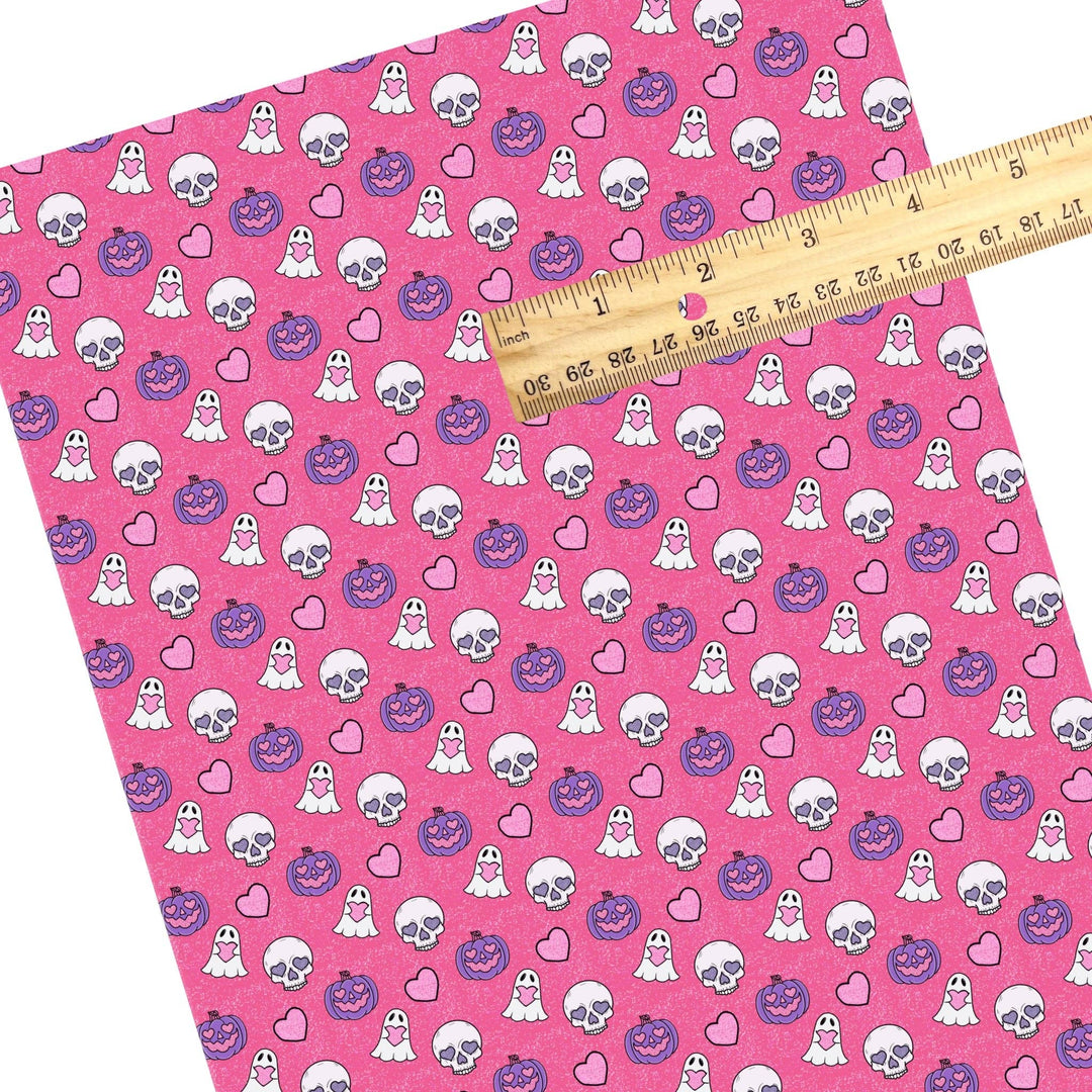 Pink Glitter Halloween Faux Leather Sheets