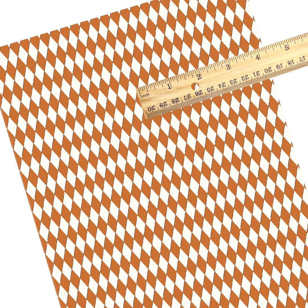 Orange Diamonds Faux Leather Sheets