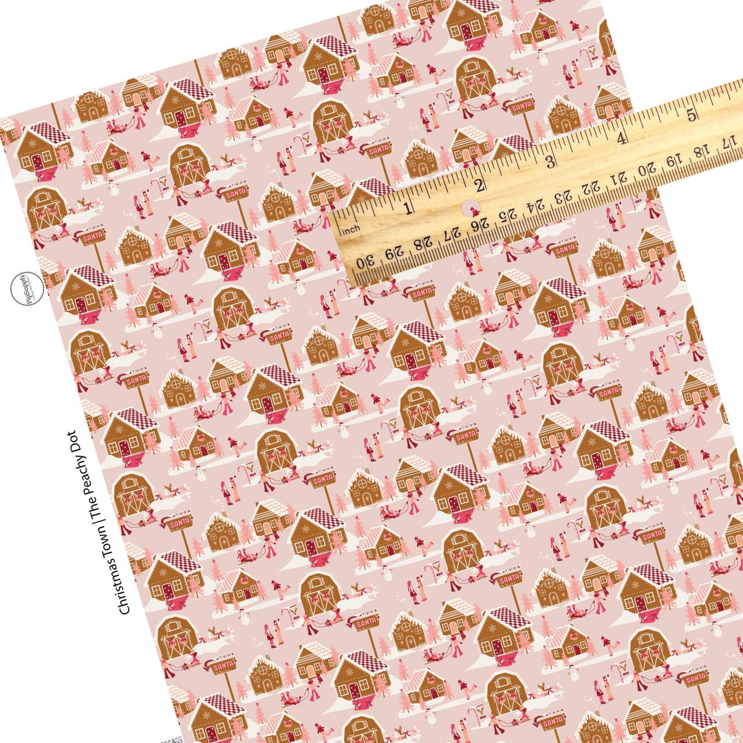 Christmas Town Faux Leather Sheets