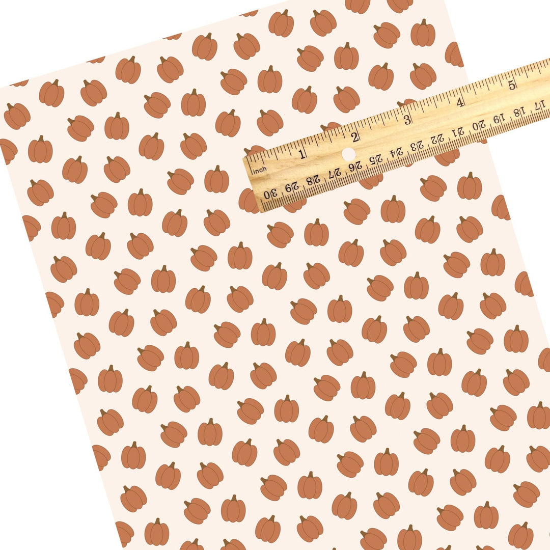 Pumpkin Patch on Cream Faux Leather Sheets