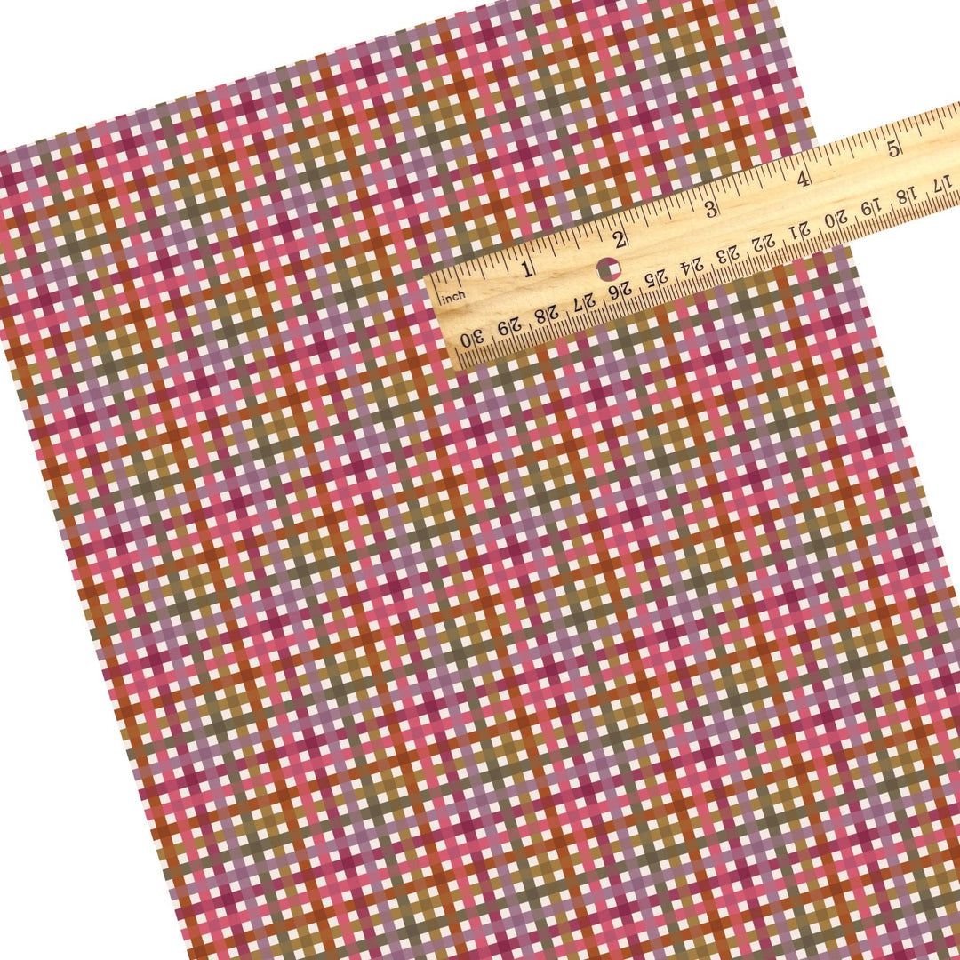 Berry Gingham Faux Leather Sheets