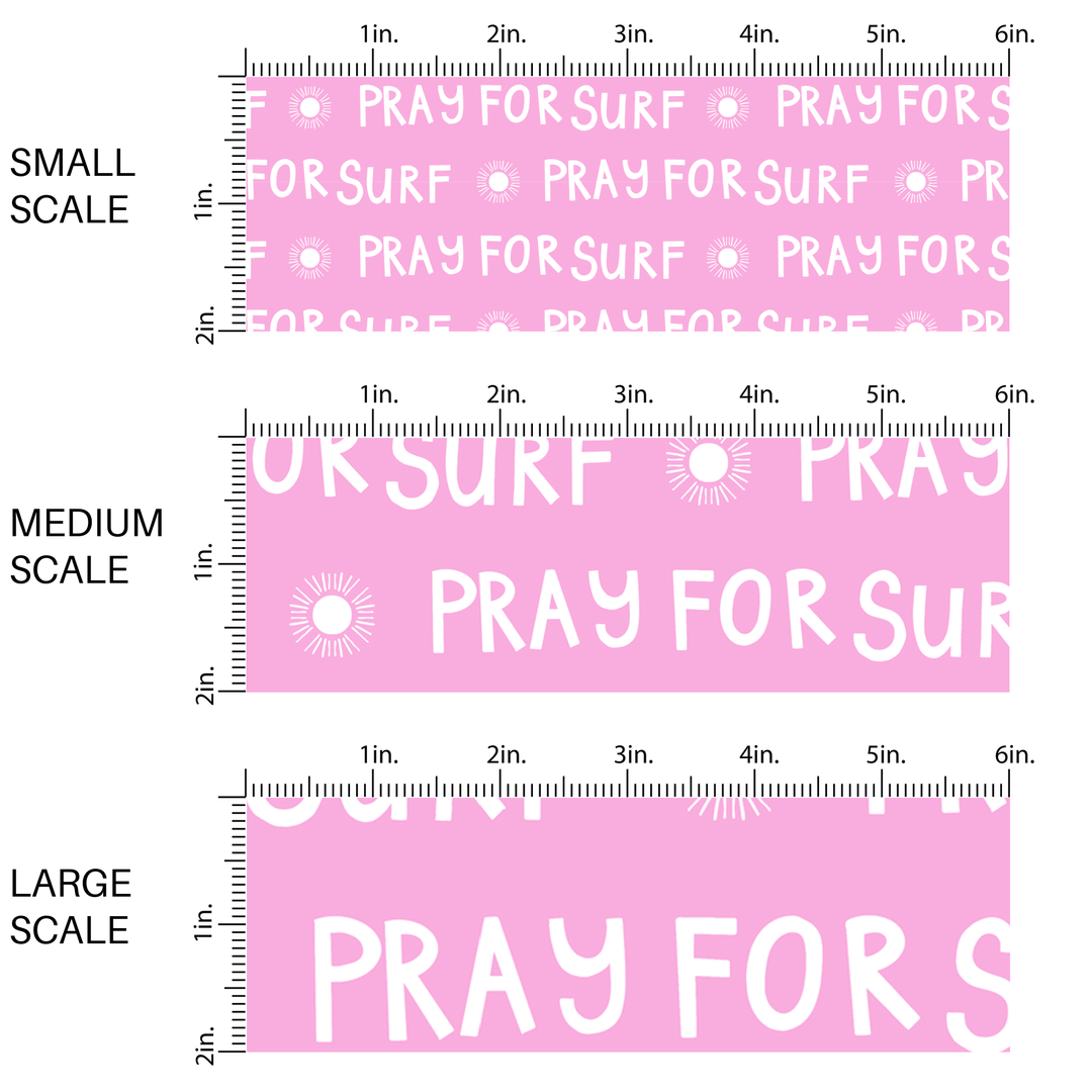 Pray For Surf Pink Fabric By The Yard