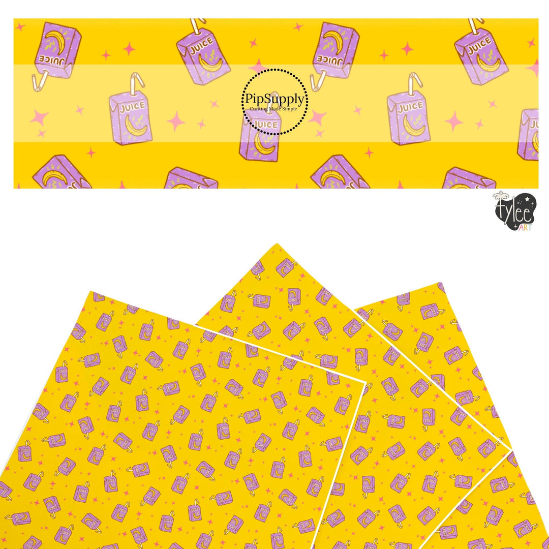 Banana Juice Boxes Faux Leather Sheets