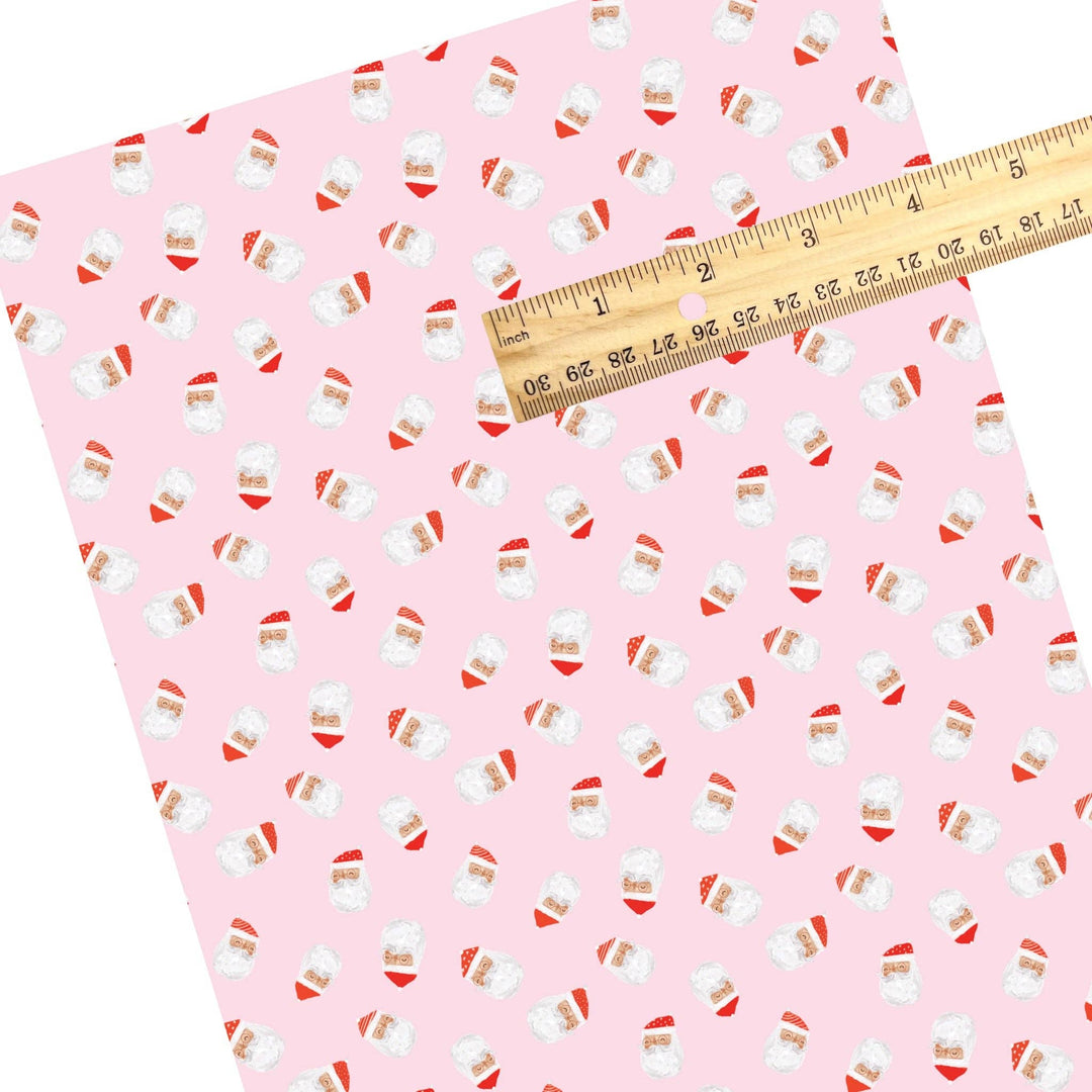 Jolly Old St. Nick Pink Faux Leather Sheets