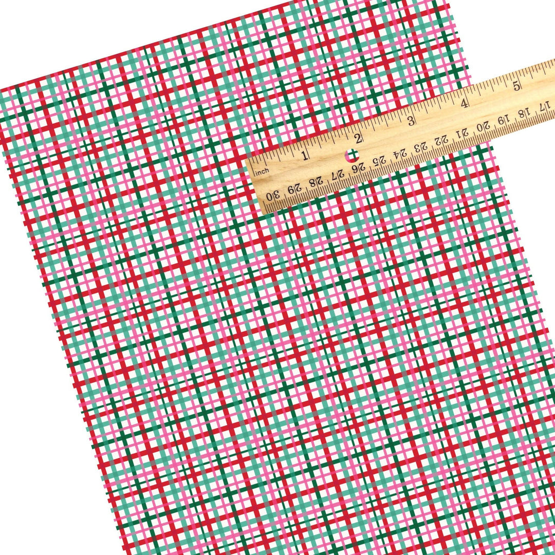 Festive Christmas Gingham Faux Leather Sheets