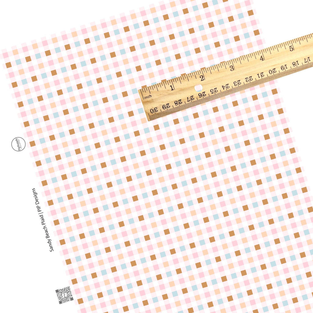 Sandy Beach Plaid Faux Leather Sheets