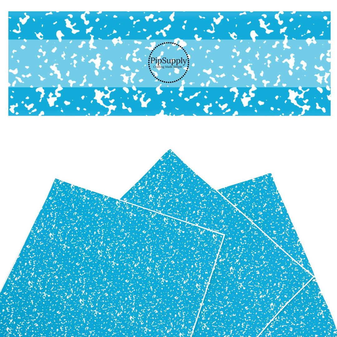 Baby Blue Composition Faux Leather Sheets