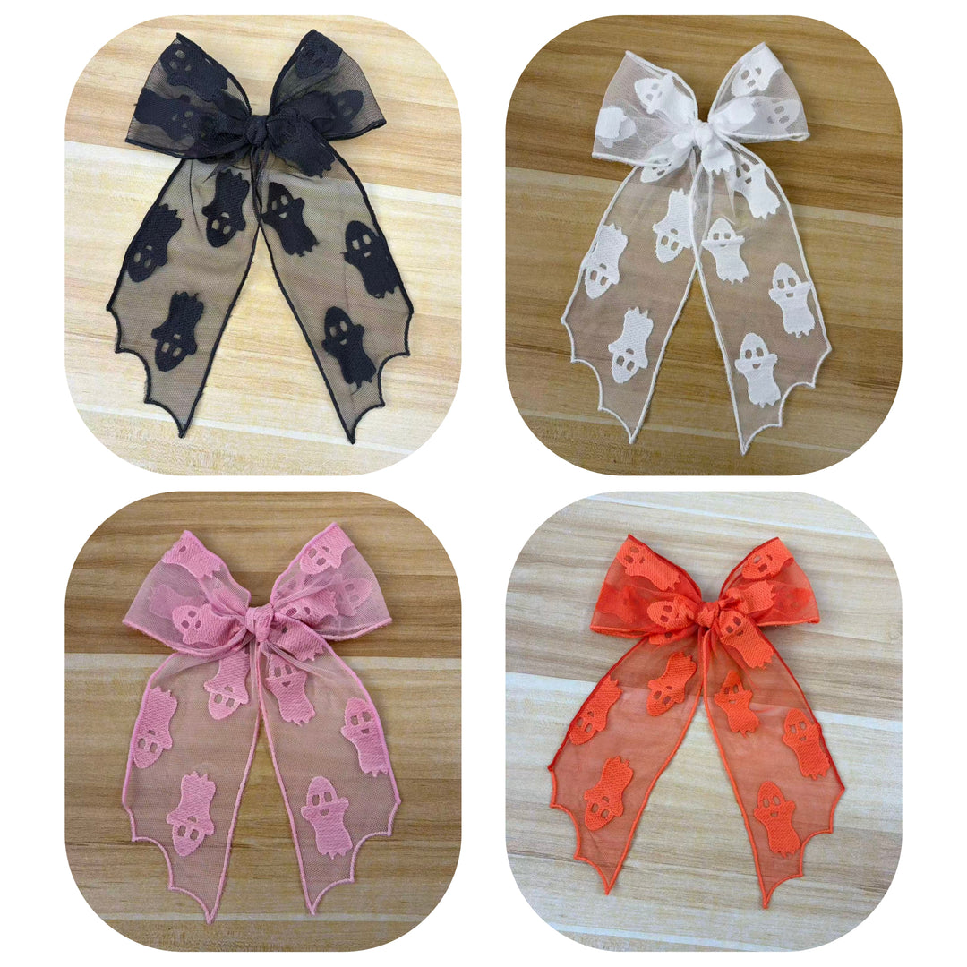 Spooky Spirits Hair Tied Bow w/ Clip
