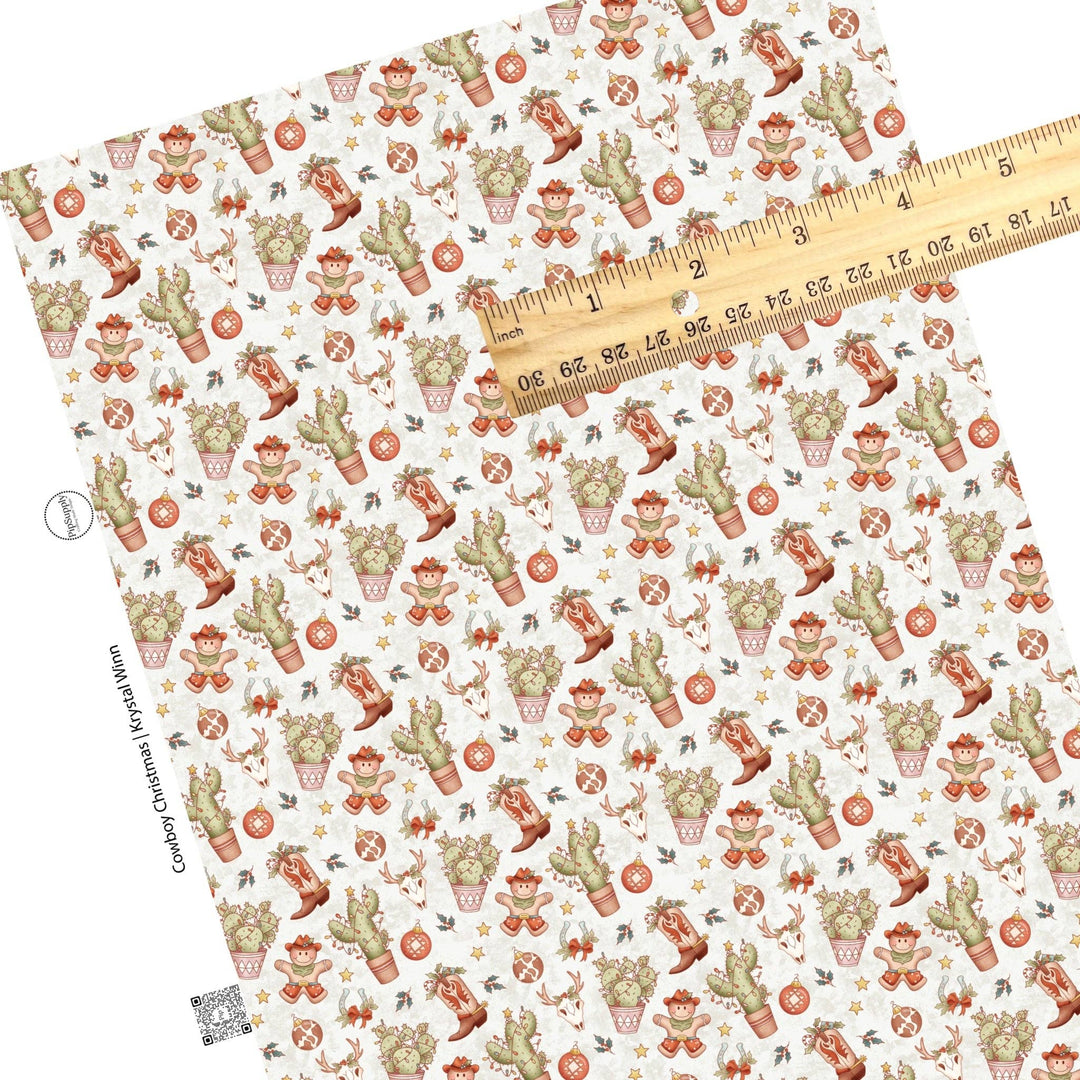Cowboy Christmas Faux Leather Sheets
