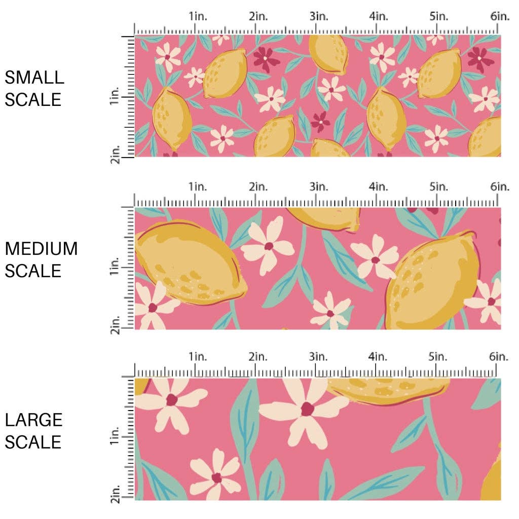 Pink Lemon Foliage Fabric By The Yard
