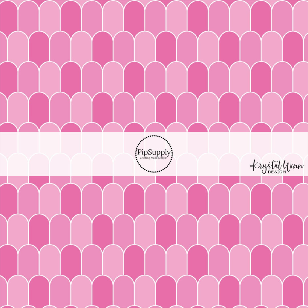 Pink Scallops Hair Bow Strips