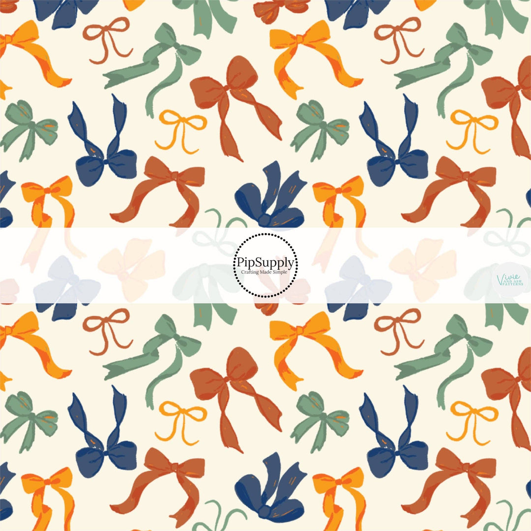 Earth Tone Coquette Hair Bow Strips