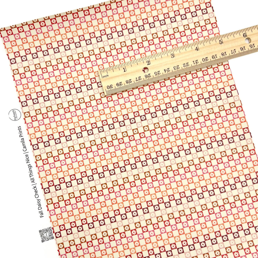 Fall Daisy Check | Faux Leather Sheets
