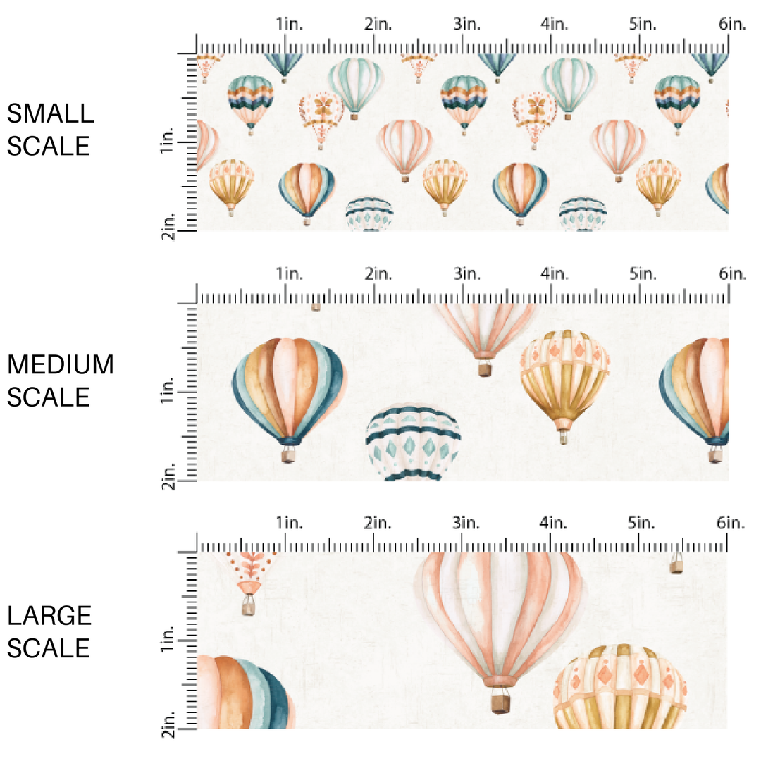 Hot Air Balloons Cream Fabric By The Yard