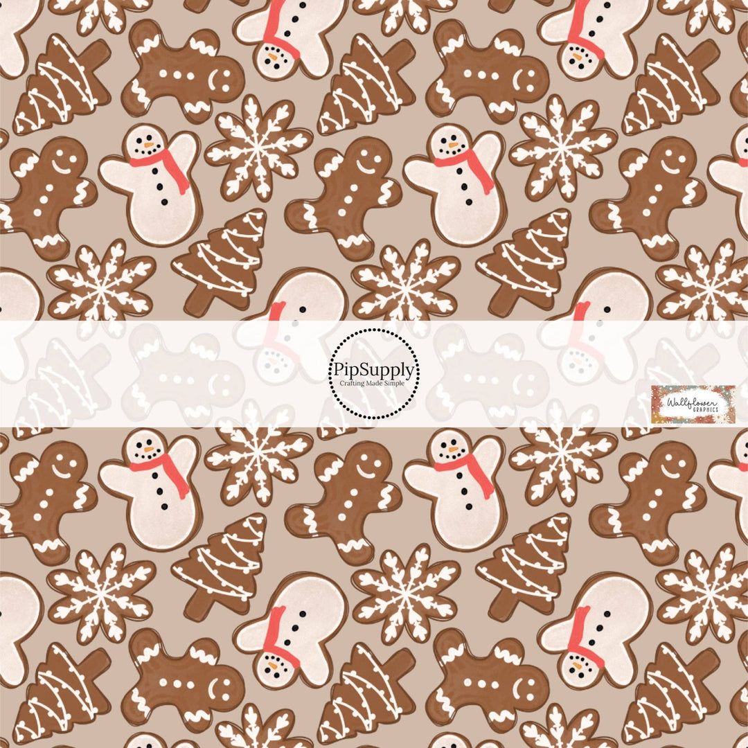 Frosted Gingerbread Treats Hair Bow Strips