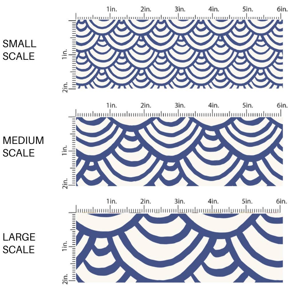 Navy Sea Scallops Fabric By The Yard