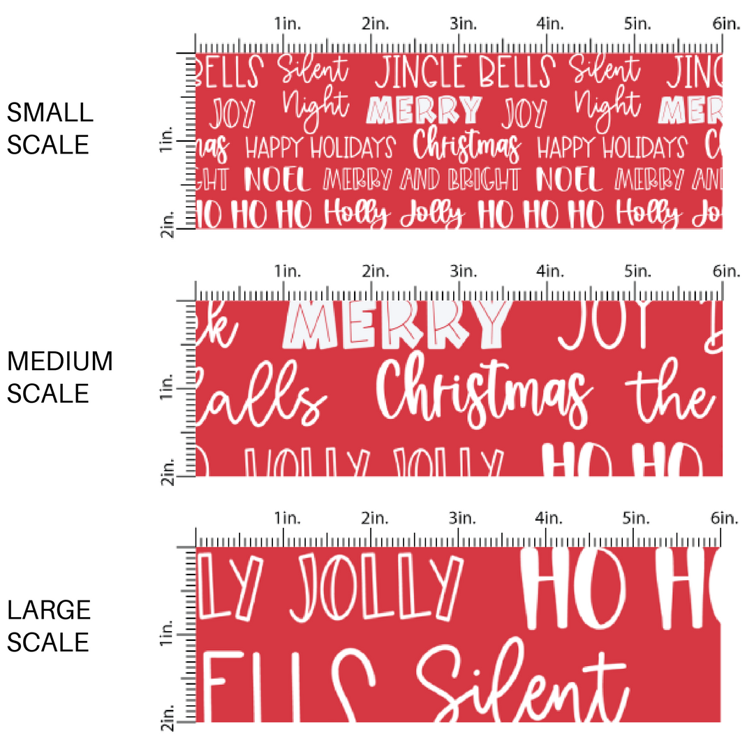 Merry Sayings on Red Fabric By The Yard