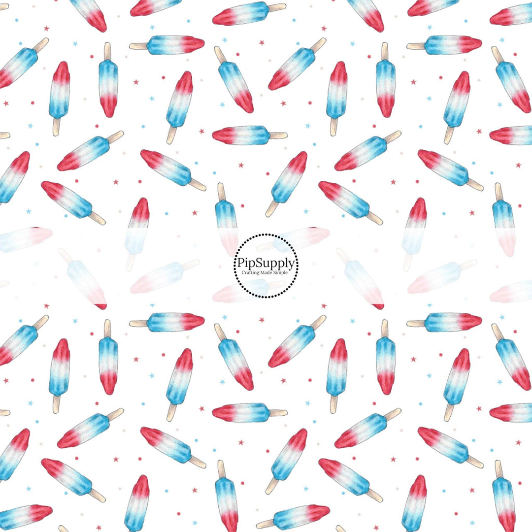 Rocket Pop Red Blue Hair Bow Strips