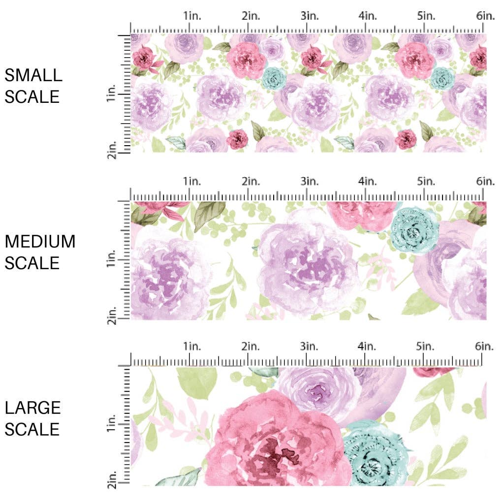 Multi Roses on Cream Fabric By The Yard