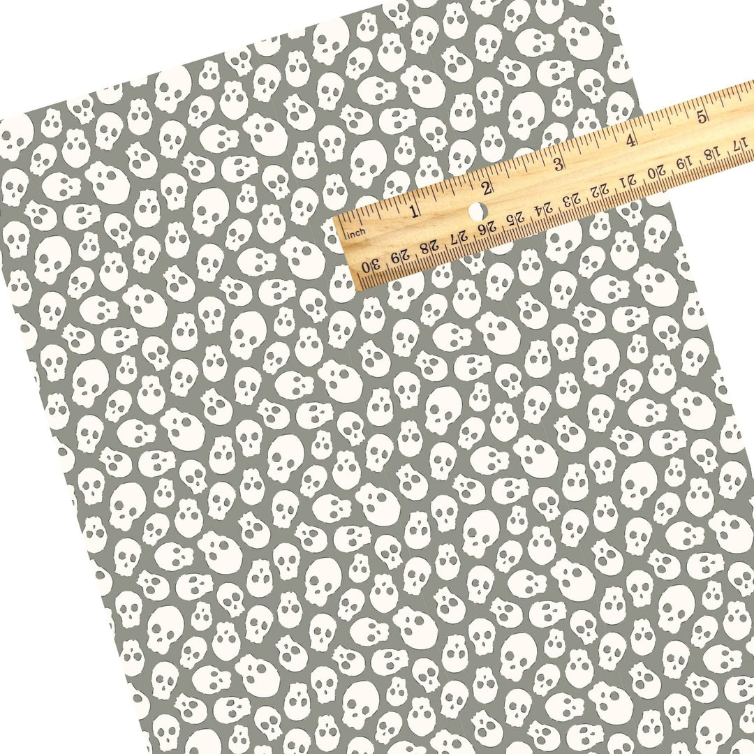 Skulls on Earl Grey Faux Leather Sheets