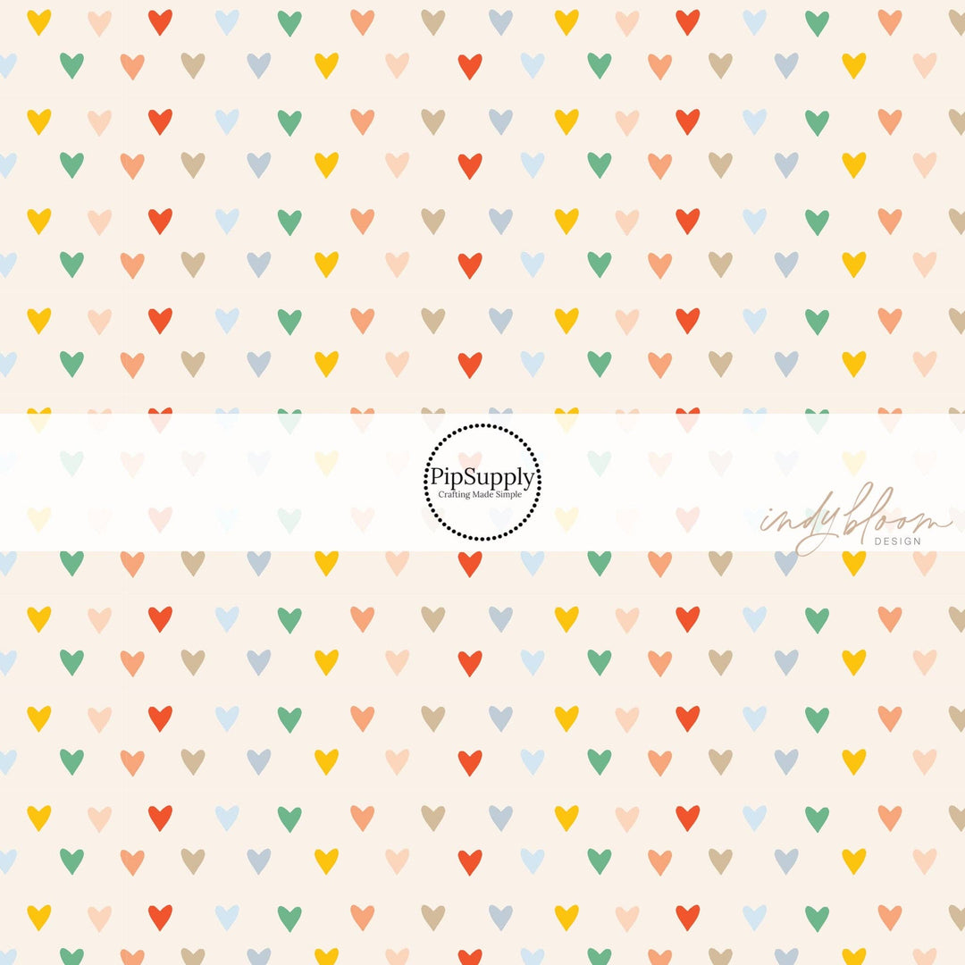 Summer Rainbow Heart Bow Strips