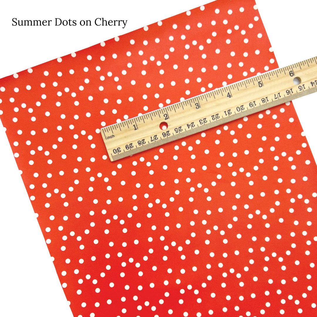 Summer Dots on Cherry Faux Leather Sheets