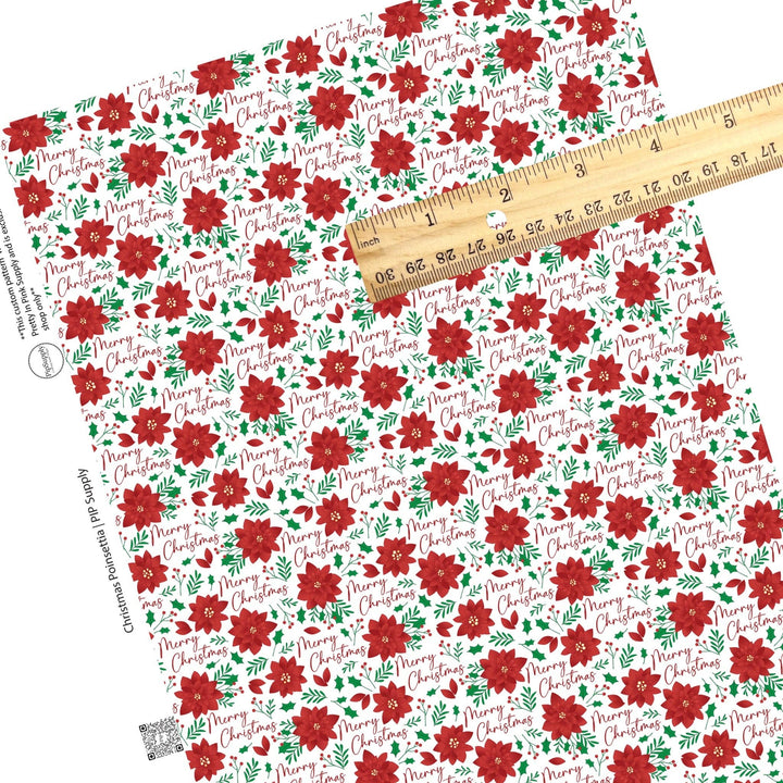 Christmas Poinsettia Faux Leather Sheets