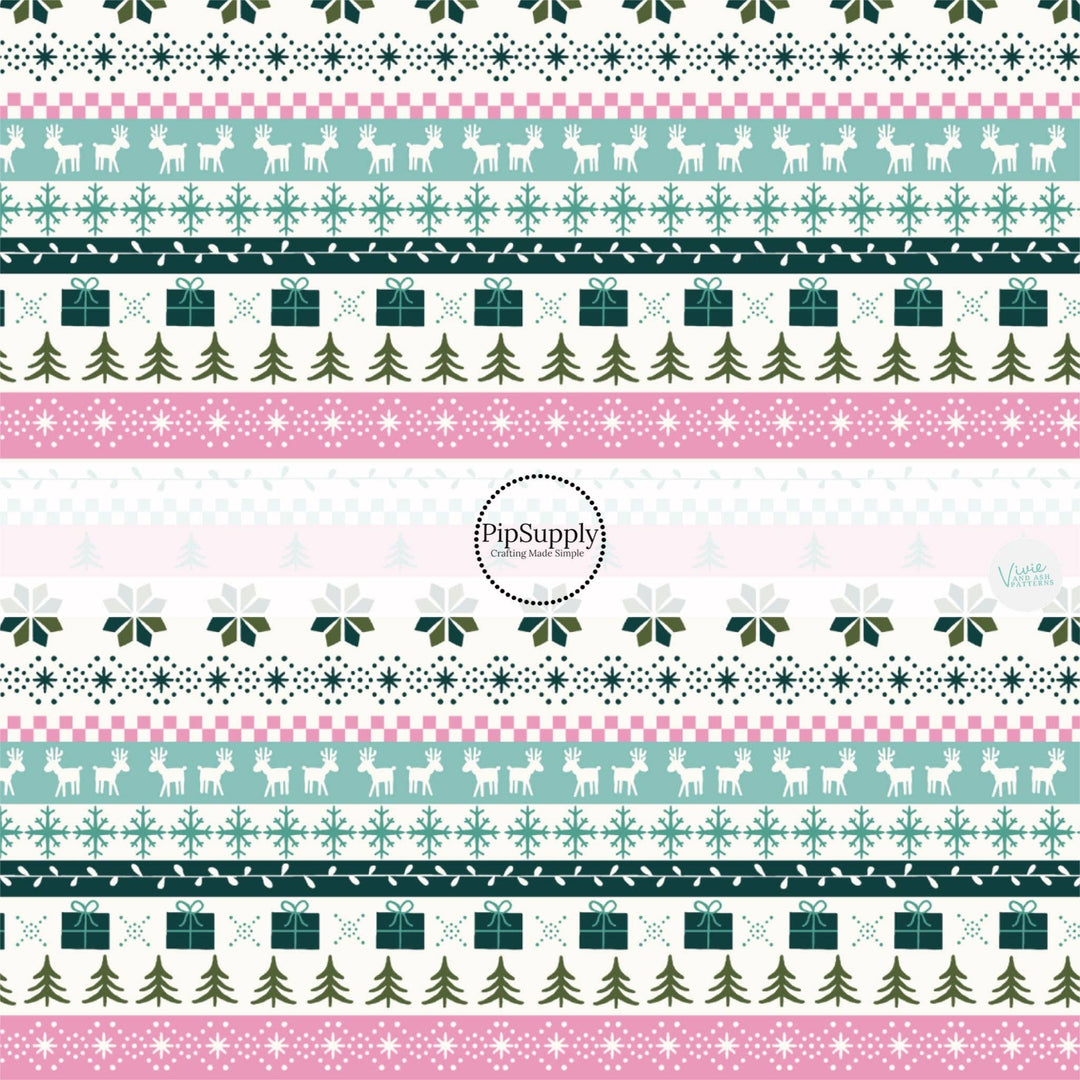 Winter Sweater Hair Bow Strips