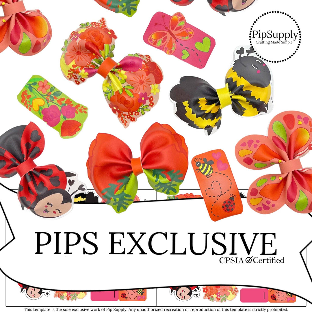Coral Spring Garden Faux Leather DIY Hair Bows & Craft Cutouts