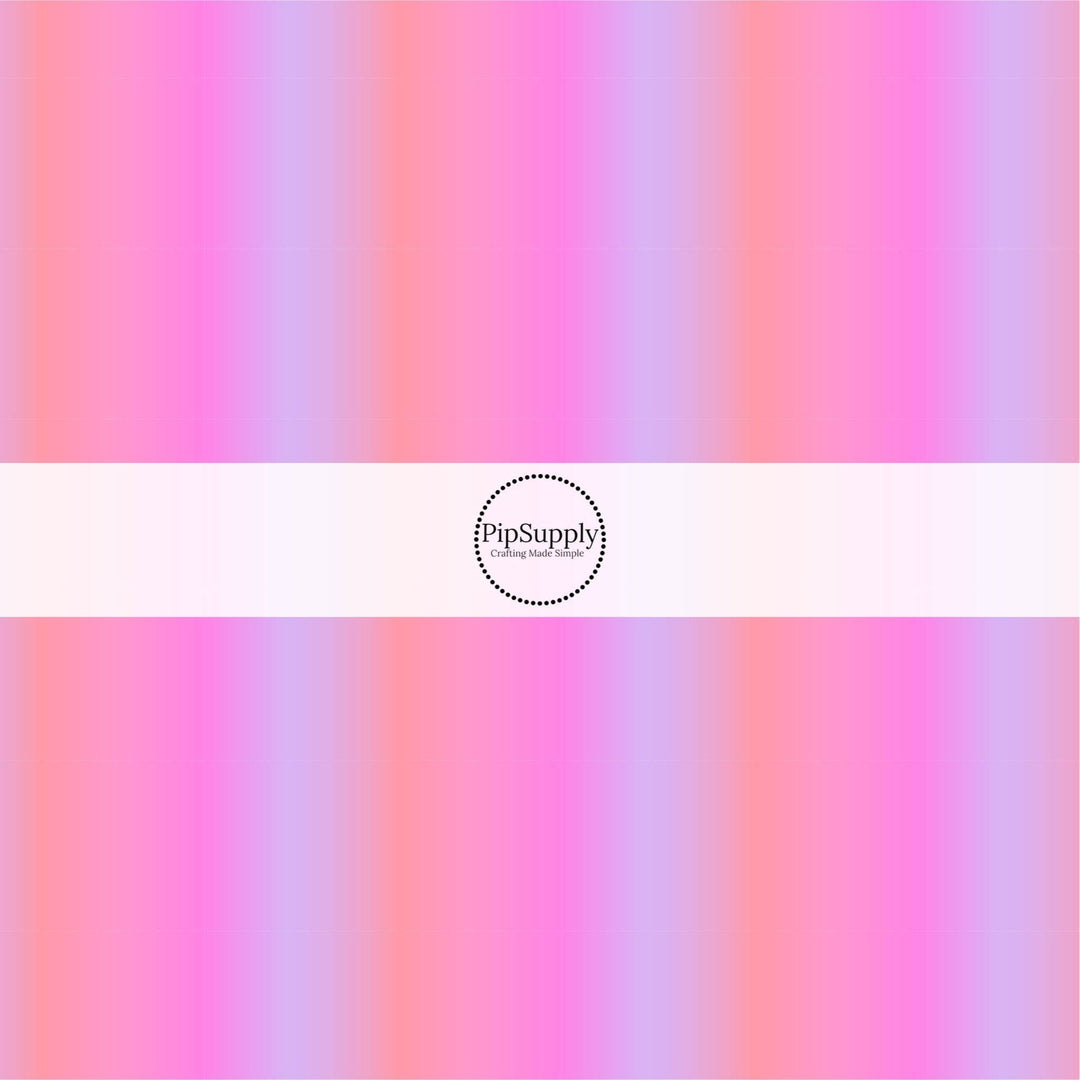 Pink Peach and Lavender Ombre Hair Bow Strips